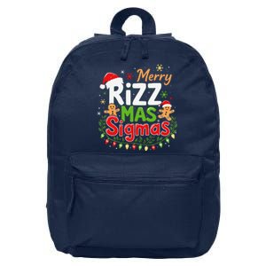 Merry Rizz Mas Sigmas Santa Hat Christmas Lights Gingerbread 16 in Basic Backpack