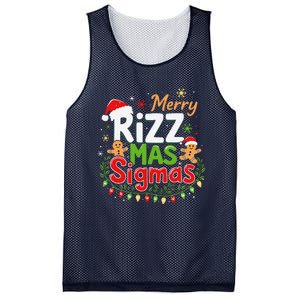 Merry Rizz Mas Sigmas Santa Hat Christmas Lights Gingerbread Mesh Reversible Basketball Jersey Tank