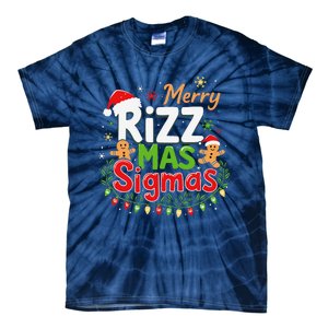 Merry Rizz Mas Sigmas Santa Hat Christmas Lights Gingerbread Tie-Dye T-Shirt