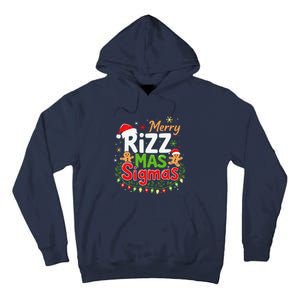 Merry Rizz Mas Sigmas Santa Hat Christmas Lights Gingerbread Tall Hoodie