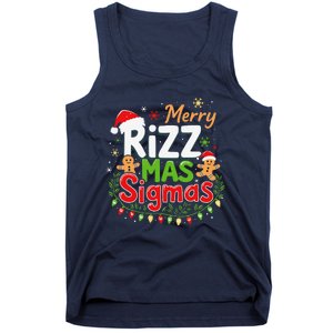 Merry Rizz Mas Sigmas Santa Hat Christmas Lights Gingerbread Tank Top