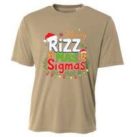 Merry Rizz Mas Sigmas Santa Hat Christmas Lights Gingerbread Cooling Performance Crew T-Shirt