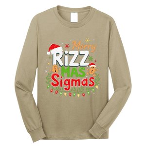 Merry Rizz Mas Sigmas Santa Hat Christmas Lights Gingerbread Long Sleeve Shirt