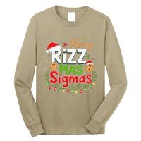 Merry Rizz Mas Sigmas Santa Hat Christmas Lights Gingerbread Long Sleeve Shirt