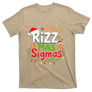 Merry Rizz Mas Sigmas Santa Hat Christmas Lights Gingerbread T-Shirt