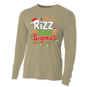 Merry Rizz Mas Sigmas Santa Hat Christmas Lights Gingerbread Cooling Performance Long Sleeve Crew