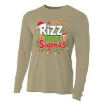 Merry Rizz Mas Sigmas Santa Hat Christmas Lights Gingerbread Cooling Performance Long Sleeve Crew