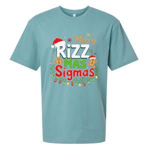 Merry Rizz Mas Sigmas Santa Hat Christmas Lights Gingerbread Sueded Cloud Jersey T-Shirt