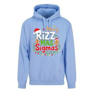 Merry Rizz Mas Sigmas Santa Hat Christmas Lights Gingerbread Unisex Surf Hoodie