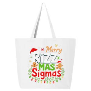 Merry Rizz Mas Sigmas Santa Hat Christmas Lights Gingerbread 25L Jumbo Tote