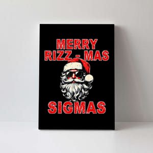 Merry Rizz Mas Sigmas Cool Santa Face Gen Alpha Christmas Canvas