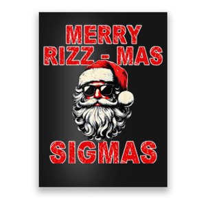 Merry Rizz Mas Sigmas Cool Santa Face Gen Alpha Christmas Poster