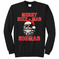 Merry Rizz Mas Sigmas Cool Santa Face Gen Alpha Christmas Tall Sweatshirt