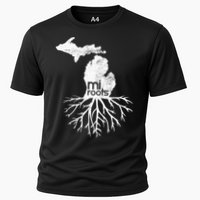 Mi Roots Michigan Map Native Michigander Gift Home State Gift Cooling Performance Crew T-Shirt