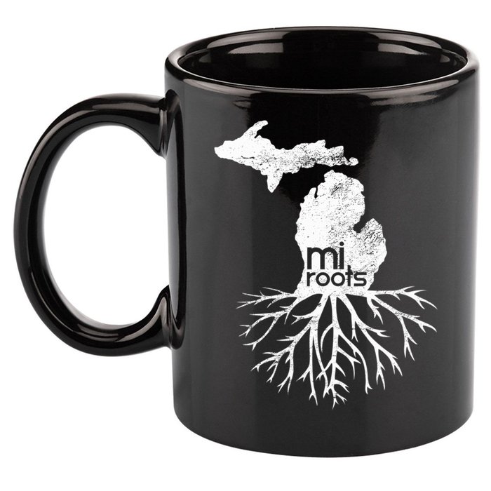 Mi Roots Michigan Map Native Michigander Gift Home State Gift 11oz C Handle Ceramic Mug