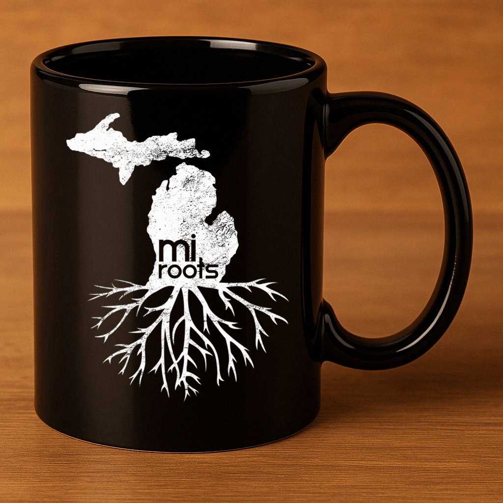 Mi Roots Michigan Map Native Michigander Gift Home State Gift 11oz C Handle Ceramic Mug