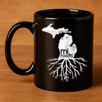 Mi Roots Michigan Map Native Michigander Gift Home State Gift 11oz C Handle Ceramic Mug