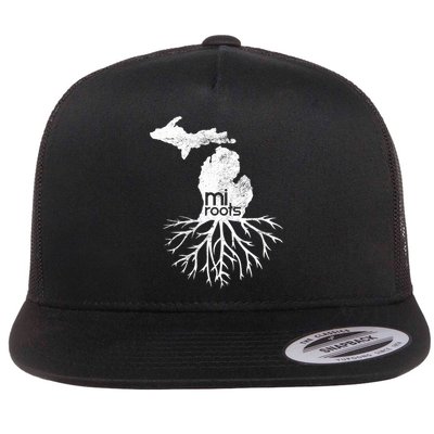 Mi Roots Michigan Map Native Michigander Gift Home State Gift Flatbill Hat