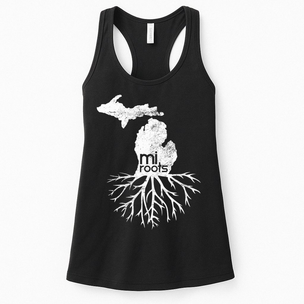 Mi Roots Michigan Map Native Michigander Gift Home State Gift Womens Tank Top