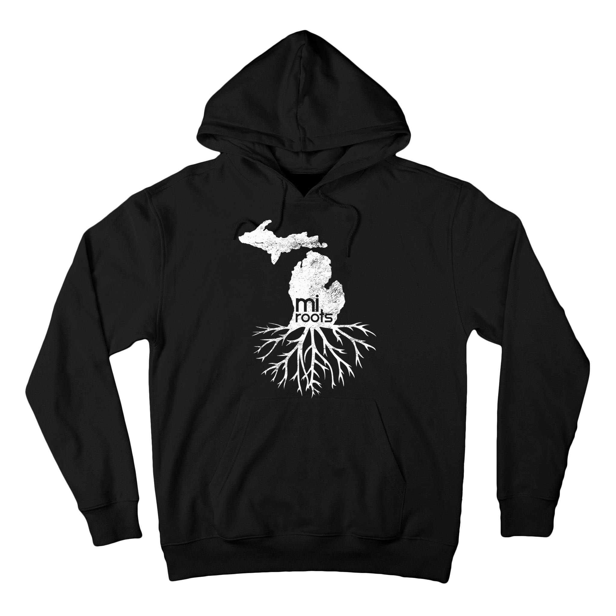 Mi Roots Michigan Map Native Michigander Gift Home State Gift Tall Hoodie