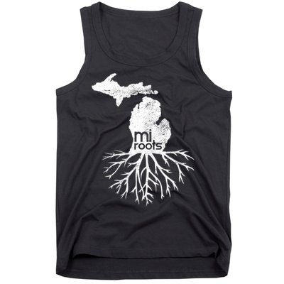 Mi Roots Michigan Map Native Michigander Gift Home State Gift Tank Top