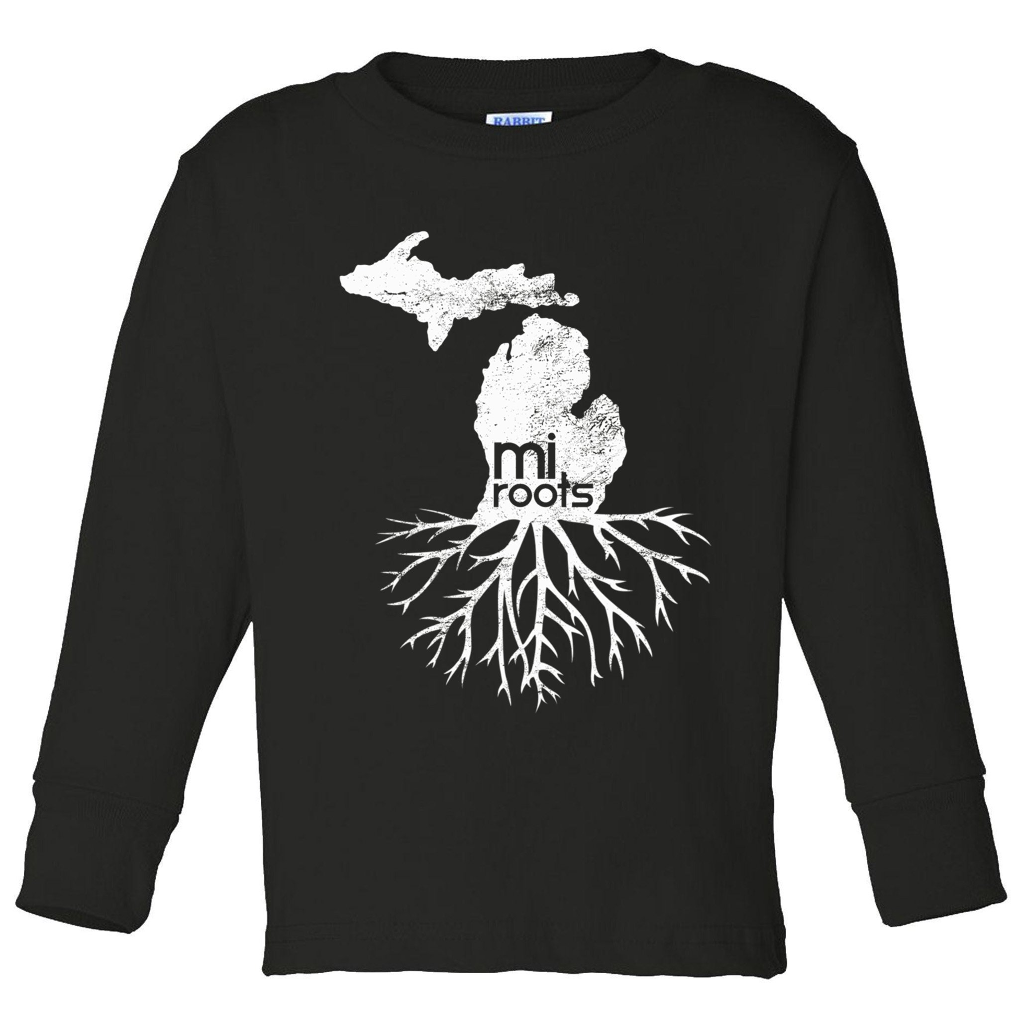 Mi Roots Michigan Map Native Michigander Gift Home State Gift Toddler Long Sleeve Shirt