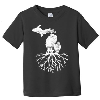 Mi Roots Michigan Map Native Michigander Gift Home State Gift Toddler T-Shirt