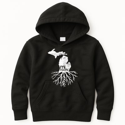 Mi Roots Michigan Map Native Michigander Gift Home State Gift Kids Hoodie