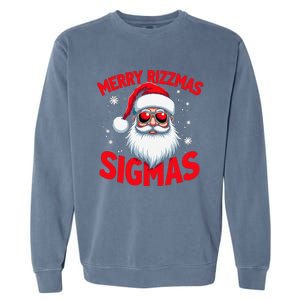 Merry Rizz Mas Sigmas Gen Alpha Middle School Christmas Garment-Dyed Sweatshirt