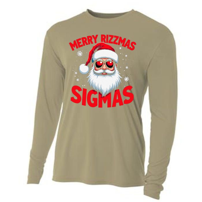 Merry Rizz Mas Sigmas Gen Alpha Middle School Christmas Cooling Performance Long Sleeve Crew