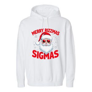 Merry Rizz Mas Sigmas Gen Alpha Middle School Christmas Garment-Dyed Fleece Hoodie