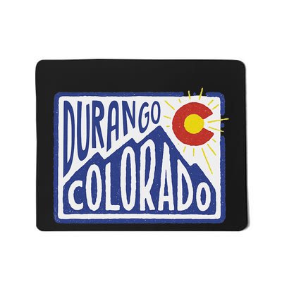 Minimal Retro Mountain Durango Co Colorado Flag Inspired Mousepad