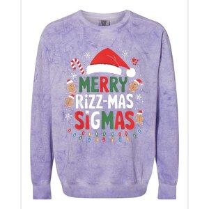 Merry Rizz Mas Sigmas Funny Gen Alpha Xmas Santa Christmas Colorblast Crewneck Sweatshirt