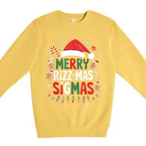 Merry Rizz Mas Sigmas Funny Gen Alpha Xmas Santa Christmas Premium Crewneck Sweatshirt