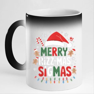 Merry Rizz Mas Sigmas Funny Gen Alpha Xmas Santa Christmas 11oz Black Color Changing Mug