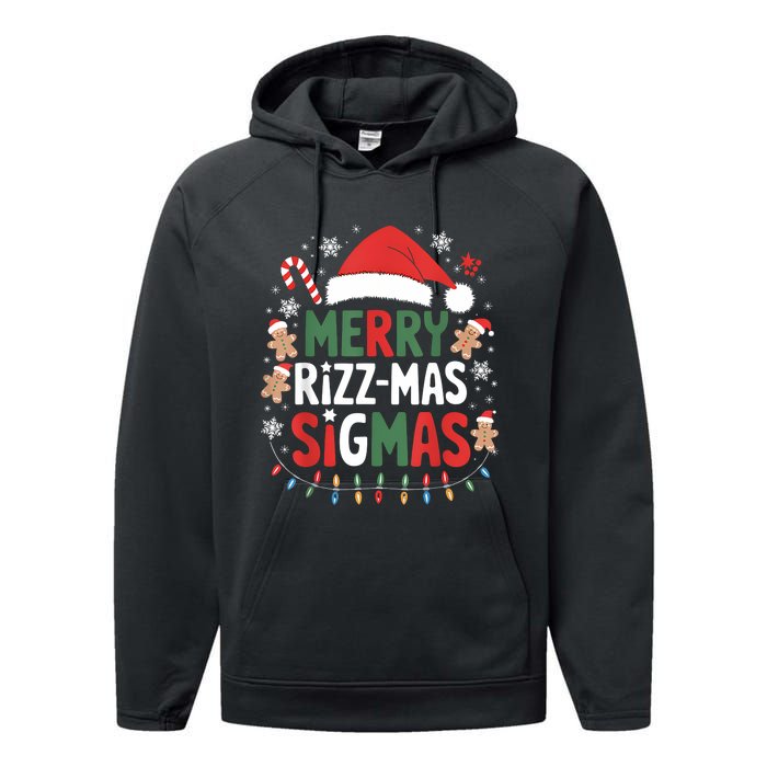 Merry Rizz Mas Sigmas Funny Gen Alpha Xmas Santa Christmas Performance Fleece Hoodie