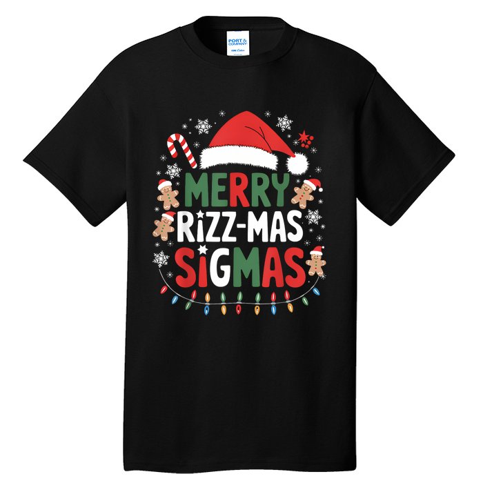 Merry Rizz Mas Sigmas Funny Gen Alpha Xmas Santa Christmas Tall T-Shirt