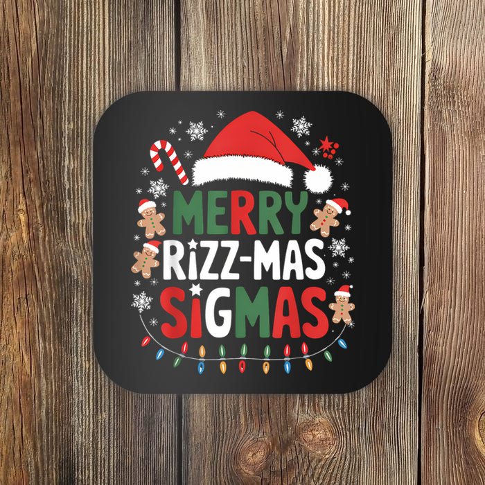 Merry Rizz Mas Sigmas Funny Gen Alpha Xmas Santa Christmas Coaster