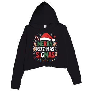 Merry Rizz Mas Sigmas Funny Gen Alpha Xmas Santa Christmas Crop Fleece Hoodie