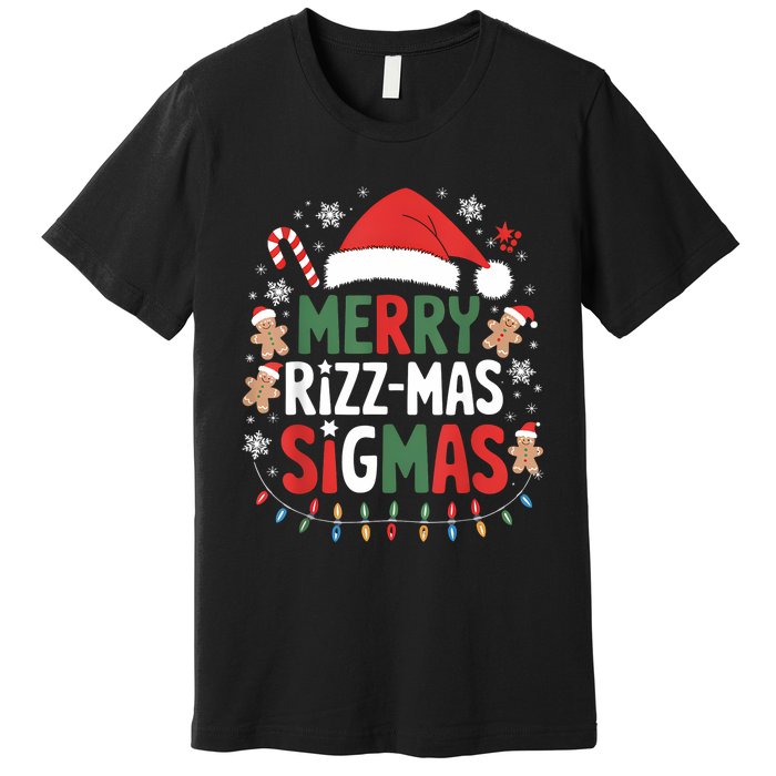 Merry Rizz Mas Sigmas Funny Gen Alpha Xmas Santa Christmas Premium T-Shirt