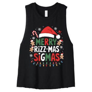 Merry Rizz Mas Sigmas Funny Gen Alpha Xmas Santa Christmas Women's Racerback Cropped Tank