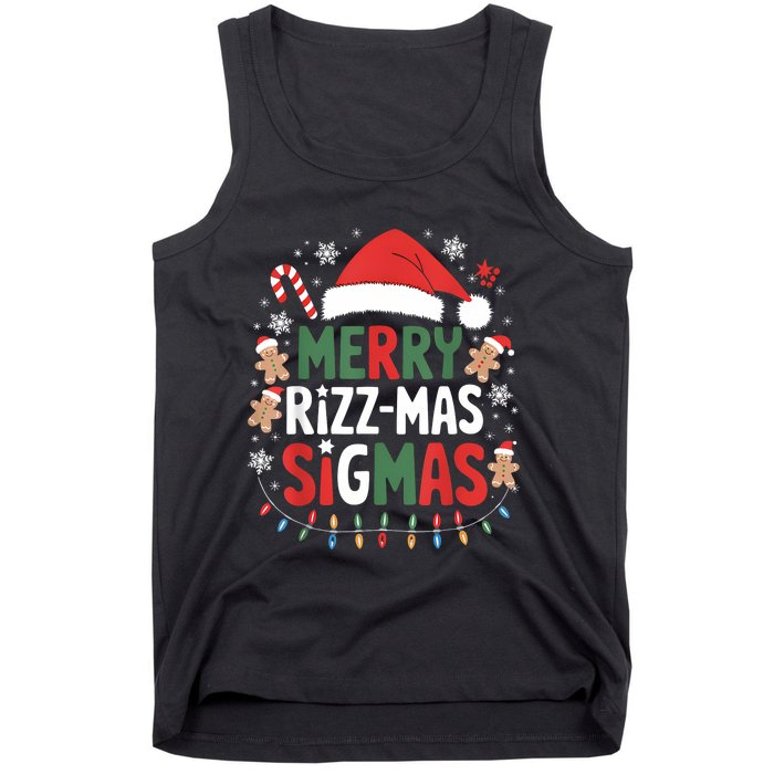 Merry Rizz Mas Sigmas Funny Gen Alpha Xmas Santa Christmas Tank Top