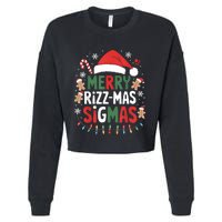 Merry Rizz Mas Sigmas Funny Gen Alpha Xmas Santa Christmas Cropped Pullover Crew