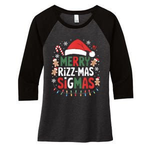 Merry Rizz Mas Sigmas Funny Gen Alpha Xmas Santa Christmas Women's Tri-Blend 3/4-Sleeve Raglan Shirt