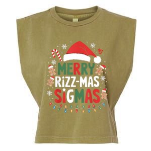 Merry Rizz Mas Sigmas Funny Gen Alpha Xmas Santa Christmas Garment-Dyed Women's Muscle Tee