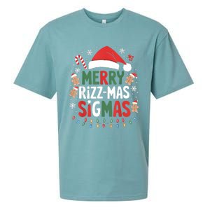 Merry Rizz Mas Sigmas Funny Gen Alpha Xmas Santa Christmas Sueded Cloud Jersey T-Shirt