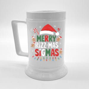 Merry Rizz Mas Sigmas Funny Gen Alpha Xmas Santa Christmas Beer Stein