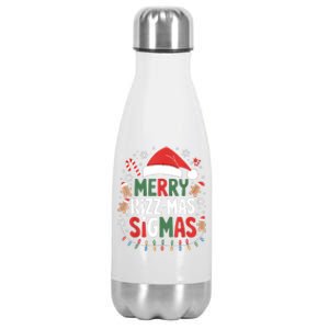 Merry Rizz Mas Sigmas Funny Gen Alpha Xmas Santa Christmas Stainless Steel Insulated Water Bottle