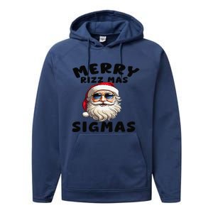 Merry Rizz Mas Sigmas Funny Christmas Performance Fleece Hoodie