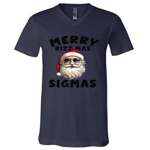 Merry Rizz Mas Sigmas Funny Christmas V-Neck T-Shirt